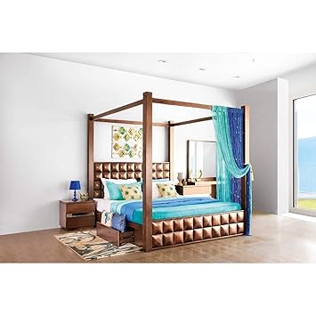 Home By Nilkamal David Queen Size Bed With Drawer Storage Dark