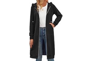 Zeagoo Women's Zip Up Hoodies Oversized Fleece Long Tunic Sweatshirts Casual Long Sleeve 2026 Fall Hoodie Jacket Coat