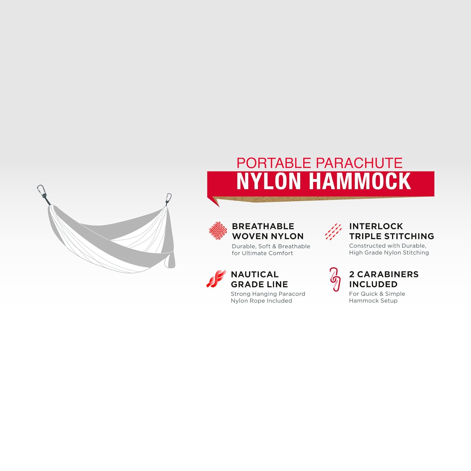 Avalanche Hammock Portable Single Or Double Parachute Lightweight Strong Enforced Nylon Includes 2 Carabiners Hammocks Rv Parts Accessories