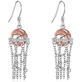 JERWLI Basketball Earrings 925 Sterling Silver Basketball Dangle Earrings Sports Jewelry Gifts for Women