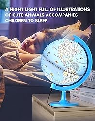 JOWHOL Illuminated Globe for Kids Learning with