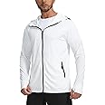 Sejuani Men's UPF 50+ Light Jacket Full Zip Sun Protection Hoodie Long Sleeve Sun Shirts for Men Hiking Fishing Zip Pockets