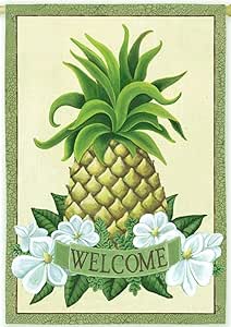 Amazon.com : Tropical Welcome Fresh Pineapple Garden Flag : Hawaiian