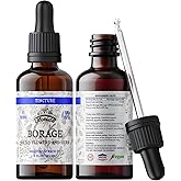 FLORIDA HERBS Borage Liquid Extract, Organic Borage Tincture (Borago Officinalis) Herbal Supplement, Non-GMO in Cold-Pressed Organic Vegetable Glycerin 700 mg, 2 oz (60 ml)