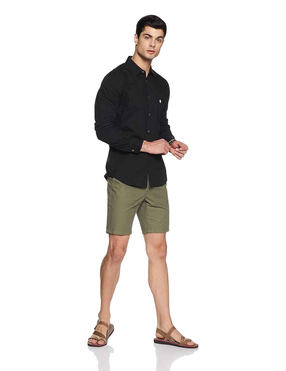 french connection men's solid slim fit casual shirt