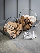 Garden Trading Lodge Steel Log Carrier Indoor Use H43 x W41 x D35cm Fireside view 4