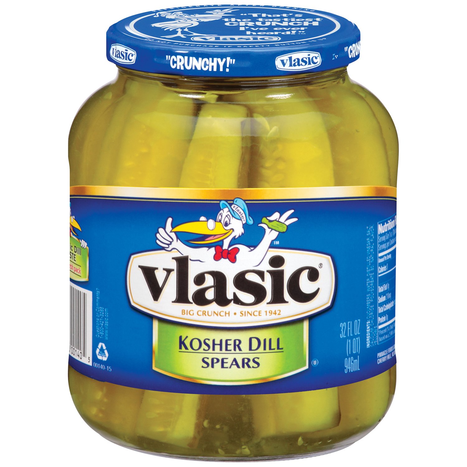 Vlasic Kosher Dill Pickle Spears, Keto Friendly, 1 GAL