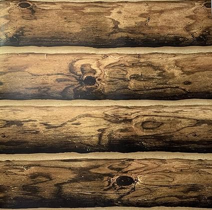 Log Cabin Wallpaper Prepasted 27 Inches X 27 Feet Deep Rich Brown