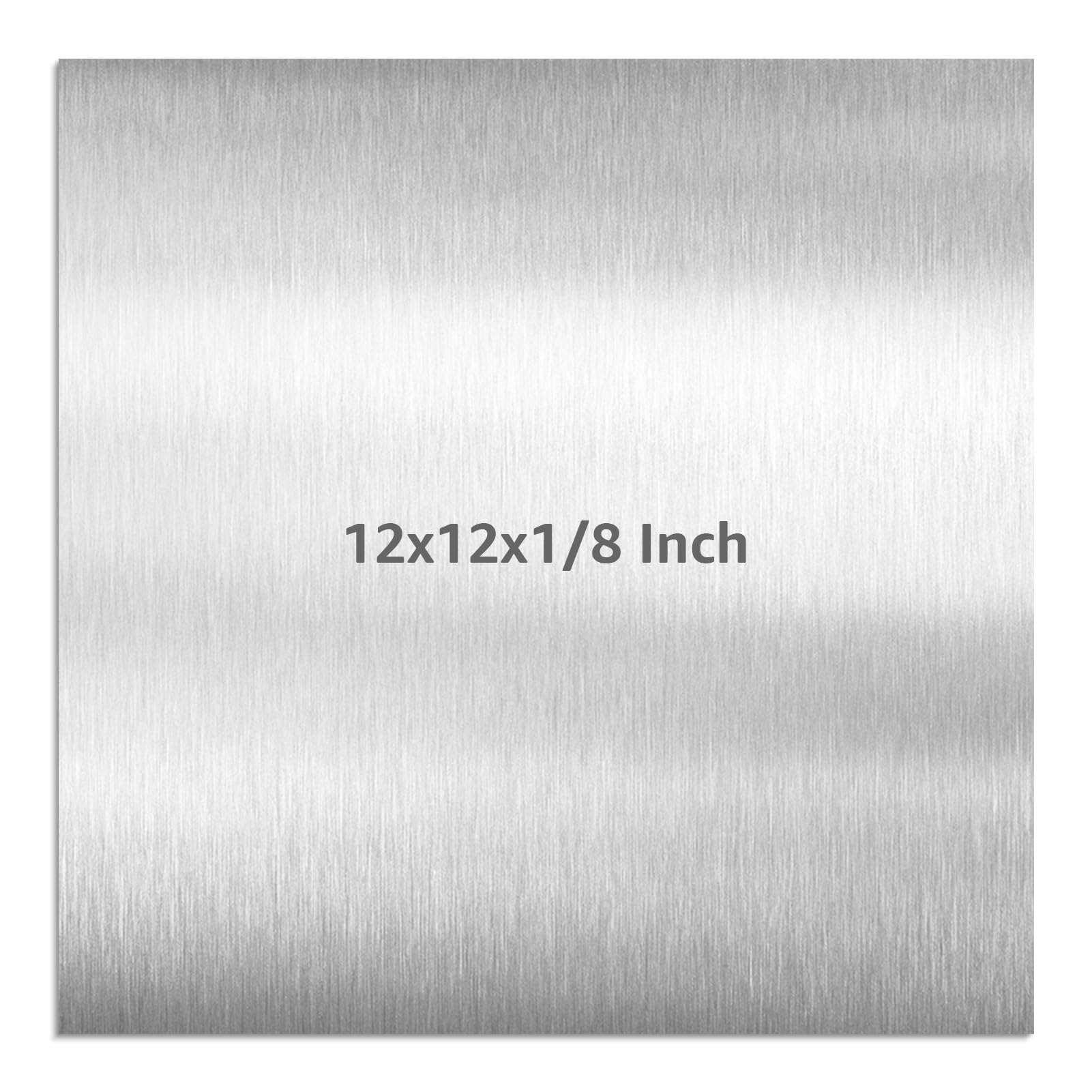 Photo 1 of AMZDEPOT 6061 T651 Aluminum Sheet Metal 12" x 12" x 1/8" (0.125") Rectangle Metal Plate Covered with Protective Film, 3mm Flat Aluminum Plate for Crafting and Industry