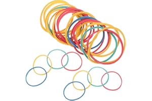 COMPUKAS Colored Rubber Bands for Geoboards 30mm Small Elastic Bands Bulk 60pcs for Office and School Use