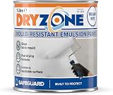 Dryzone Dryzone Anti Mould Paint 1L White Emulsion Mould Resistant 10-12m2