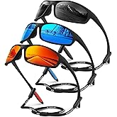 VMAEB Sports Polarized Sunglasses for Mens Womens - Wrap Around TR90 Sun Glasses UV400 Shades for Cycling Fishing Running