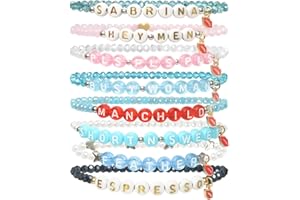 NEOVISTA 8PCS Sabrina Friendship Bracelets Inspired by Short n' Sweet Concert, Colorful Jewelry for Women, Kids, Costume Accessories, Outfit Dress Decor Gifts stuff for Merch Fans