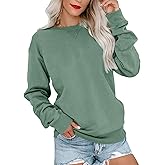 Bingerlily Womens Casual Long Sleeve Sweatshirt Crew Neck Cute Pullover Relaxed Fit Tops
