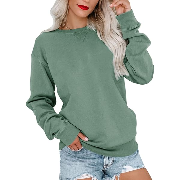 PGANDS Women's Crew Neck Sweatshirts Long Sleeve Cute Loose