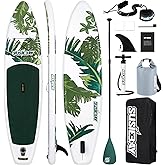 Susiebay Inflatable Stand Up Paddle Board, 11ft 10‘6“ Paddle Board for Adults & Youth, Durable SUP Accessories with Non-Slip Deck, Dual Hand Pump,10L Dry Bag,108L Backpack