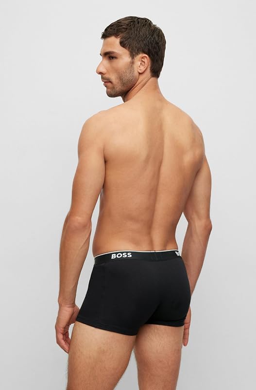 - Pack de 3 cuecas de algodão elástico de corte regular, branco/cinzento/preto (branco/cinzento/preto), X-Large