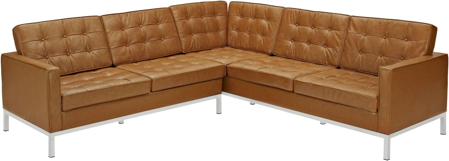 Modway Loft L-Shaped Leather Sectional Sofa