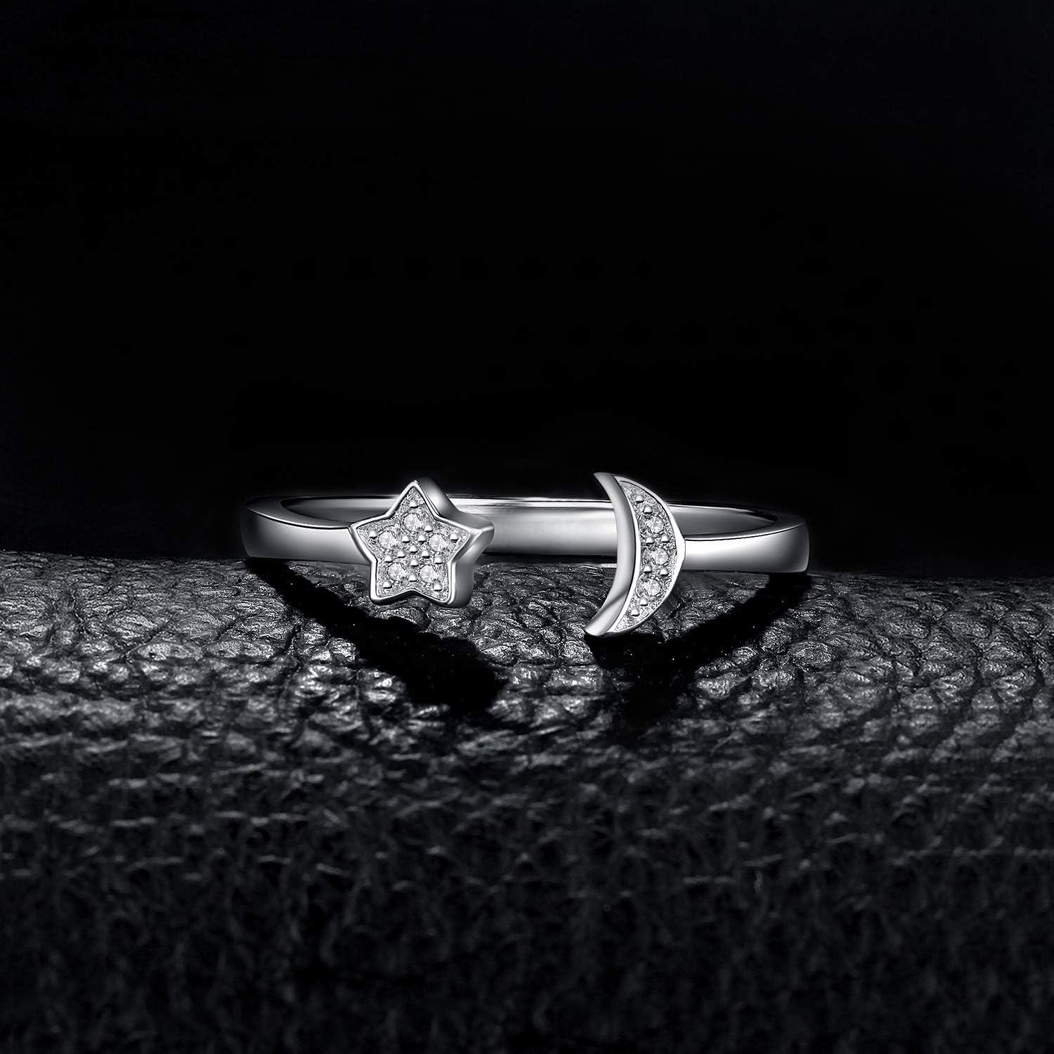JewelryPalace Moon Star Cubic Zirconia Open Adjustable Rings - Image 4
