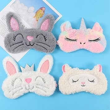 Tacobear 4 Piezas Antifaz Para Dormir Unicornio Conejo Oveja Animal Mascara Para Dormir Linda Felpa Antifaces Dormir Viaje Mascara Para Ojos Antifaz Dormir Para Nina Mujer Nino Amazon Es Juguetes Y Juegos