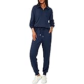 BTFBM Women's 2 Piece Tracksuit Spring Outfits 2026 Long Sleeve Half Zip Sweatshirt Sweatpants Lounge Set Sweatsuits