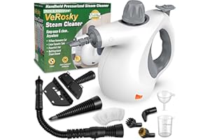 VEROSKY Handheld Steam Cleaner, Pressurized Chemical-Free Steam Cleaner with 10pcs Tools for Multi-Surface to Remove Dirt, Grease, Steam Cleaner for Home Use, Steamer for Cleaning Floor, Tile, Windows, Grout