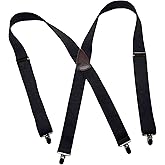 1 1/2" Wide Classic Series Holdups Suspenders for Men in X-back style w/USA Patented No-slip® Silver Clips