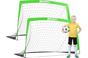 BOHEN 5X3FT Soccer Goal Foldable Portable Soccer Net with All Weather for Backyard Kids Soccer Goal Practice Net with Carrying Bag for Outdoor Indoor