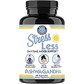 Angry Supplements Stress Less Day-Time Mood Support Pills – Natural Stress Relief with Ashwagandha, Rhodiola, L-Theanine, Magnesium & B Vitamins– Calm Focus & Mental Clarity – 60 Capsules (1-Bottle)