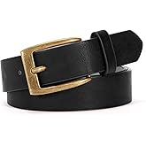 SUOSDEY Women Vintage Leather Belt for Jeans Dresses Pants Fashion Ladies Waist Belts with Gold Buckle