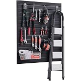 VEVOR Slat Wall Paneling, 4 x 4 ft, PVC Garage Slatwall with Modular Design, Black Slat Wall Easy-to-Install Adjustable Slatwall Panel with Coupling Structure &amp; DIY Cutting, Fits for Storage &amp; Display