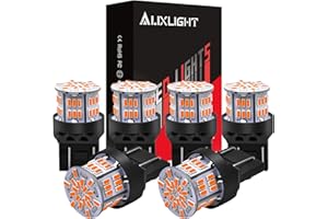 AUXLIGHT 7443 LED Bulbs 54-SMD 300% Super Bright 7444 7440 T20 922 7442 W21W LED Light Replacement for Car Truck Turn Signal Blinker Lights & Side Marker Lights, Amber Yellow(Pack of 6)