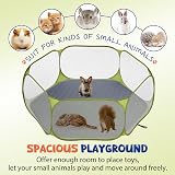 Pawaboo Small Animals Playpen with Pad Waterproof Portable Cage Tent Green Grey view 8