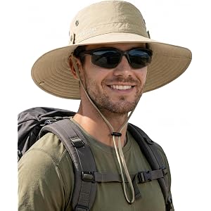 FURTALK Sun Hats for Men Fishing Hat UPF Protection Wide Brim Bucket Hat | Breathable, Quick-Dry, Water Rapellent, Soft Sweat