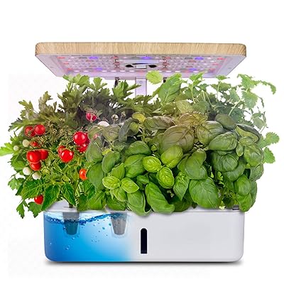 Moistenland Hydroponics Growing System,Indoor Herb Garden Starter Kit w/LED Grow Light,Plant Germination Kits 12 Plant Pots for Home Kitchen Gardening (12 Pots)