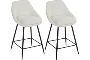 HOMCOM Swivel Bar Stools Set of 2, 26" Counter Height Barstools with Back and Arms, Upholstered Linen Bar Chairs with Footres