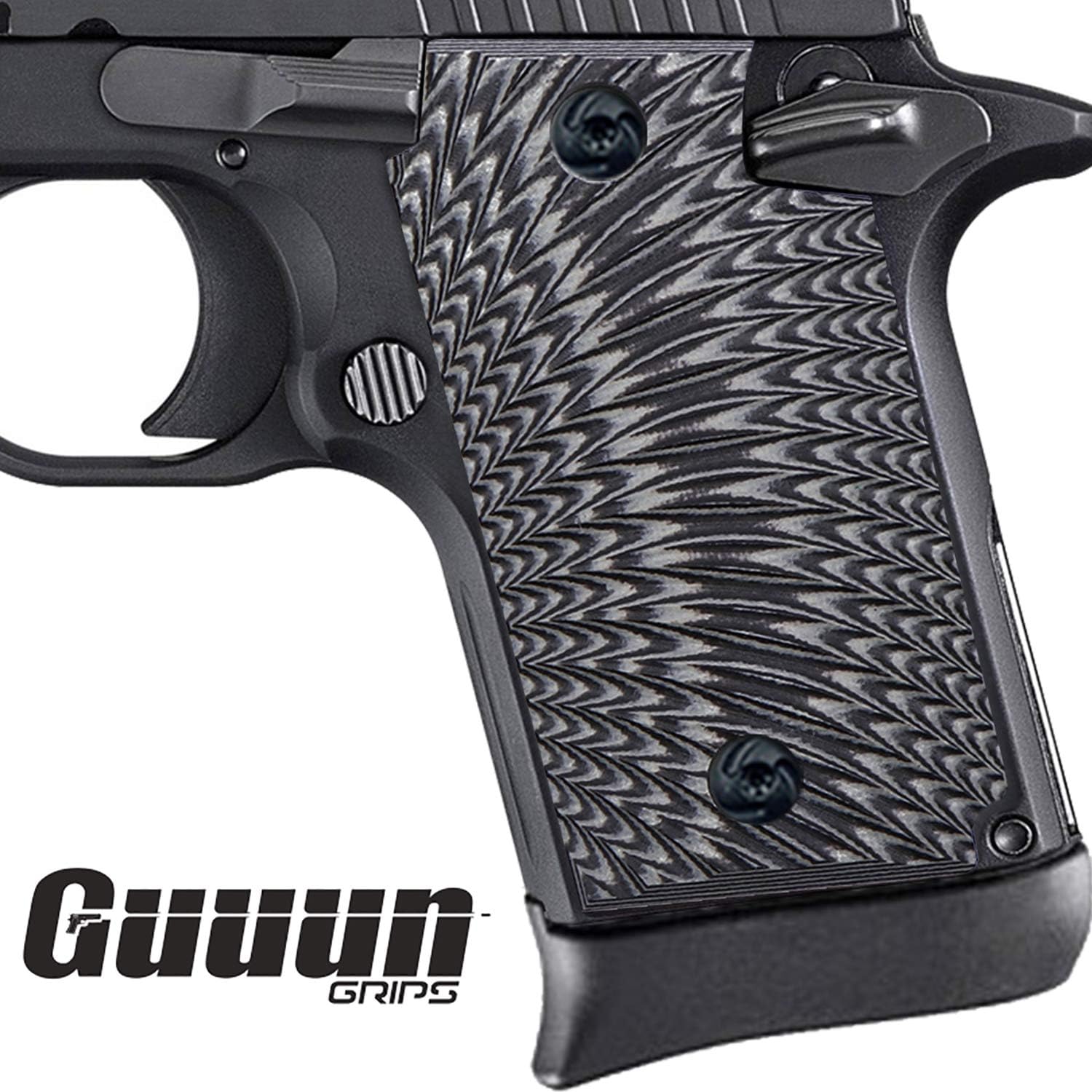 Guuun G10 Grips for Sig Sauer P938 Sunburst Texture - Black : Sports & Outdoors