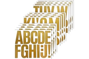 144 Pieces Self-Adhesive 3 Inch Letter Stickers, Vinyl Alphabet Sticker for Mailbox, Signs, Bulletin Boards - 12 Sheets Gold