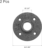 sourcing map 2 Pack Iron Pipe Floor Flanges 3/4 Inch Threaded Black DIY view 2