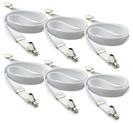 DESERMO® Betttuchspanner im 3er oder 6er Pack Spanner für Bettlaken | elastisch, bis 120cm lang Kreuz & quer verstellbare Bet