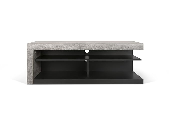 title=TemaHome Detroit Mobile Porta TV, Legno, Effetto Cemento/Nero, 130x45x45 cm