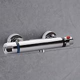 Uten Chrome Thermostatic Shower Mixer Wall Mounted Anti Scald Tap 20-50C view 8