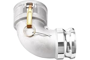 Venussar DA3030 Type DA Cam and Groove Hose Fitting, 90 Degree Elbow, 3" Female Camlock x 3" Male Camlock, 125PSI, Aluminum Material