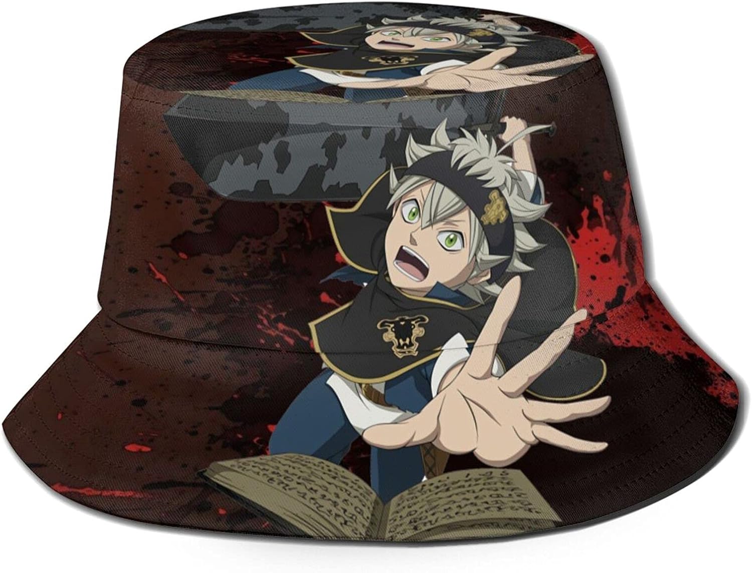 Black Clover Asta Unisex Bucket Hat Fisherman Hat Cute Print Breathable