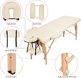 Yaheetech Portable Massage Table Folding Spa Bed 60 cm Width Cream view 4