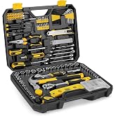 248-Piece Home Repair Hand Tool Set with Storage Case | Carbon steel tools with chrome finish, including sockets, wrenches and screwdrivers for home, automotive and DIY work, YL