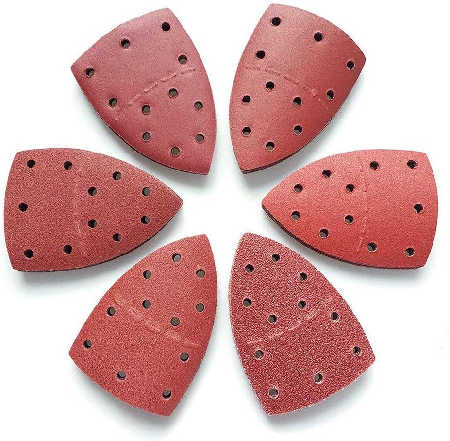 40Pcs Sanding Sheets 140mm Punched Triangle Sanding Pads 60,80,120,240 Grit