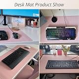 Niviy Leather Desk Mat Pink PU Non-Slip 60x35 cm Waterproof Large Desk Pad view 7