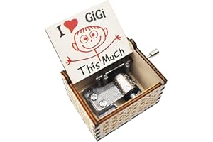 HEZNZXQ Wooden Music Box, Sunshine Music Boxes, Grandma Gift Idea for Christmas, Birthday, Valentine's Day, Mother's Day, New Year, I Love GiGi This Much Gifts