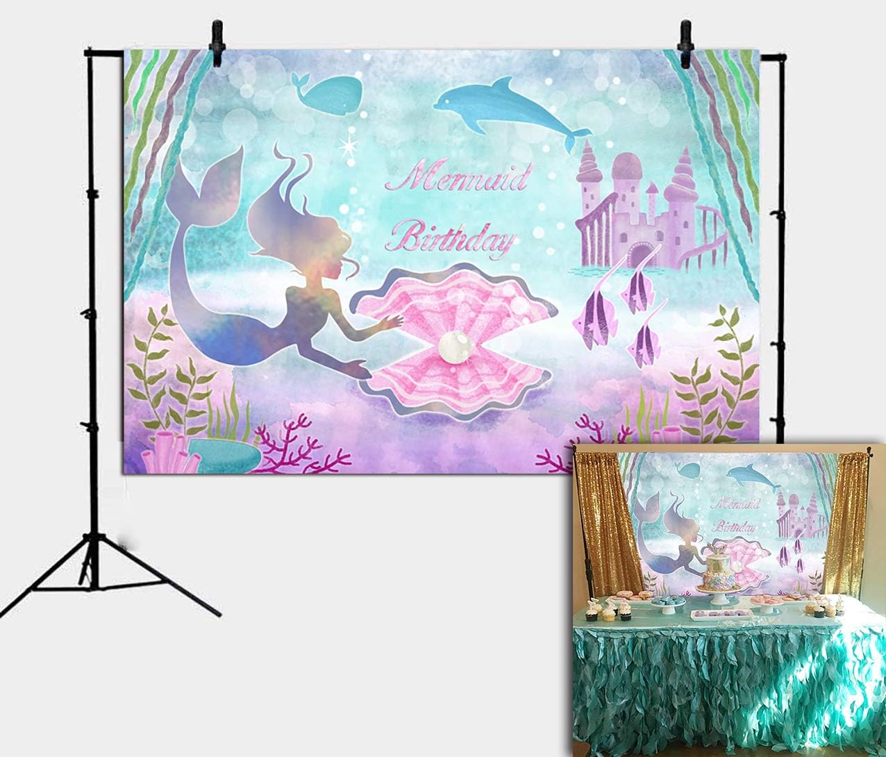 Under The Sea Little Mermaid Party Backdrop for Girls Photography ...
